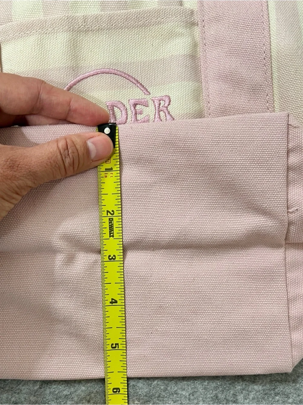 Trader Joe's Pink Stripe Canvas Mini Tote Bag NWT